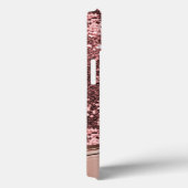 Coques Case-Mate iPhone Monogramme manuscrit Rose or Parties scintillant m (Verso / Droite)