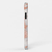 Coques Case-Mate iPhone Monogramme marbré d'or rose (Dos/Droite)