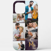 Coques Case-Mate iPhone Monogramme Marbre foncé 5 Photo Collage (Verso)