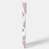 Coques Case-Mate iPhone Monogramme marbre rose abstrait or blanc (Verso / Droite)