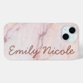 Coques Case-Mate iPhone Monogramme Marbre Rose Doré (Verso (horizontal))