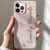 Coques Case-Mate iPhone Monogramme Marbre Rose Doré