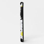 Coques Case-Mate iPhone Monogramme marguerrier noir blanc et jaune (Dos/Gauche)