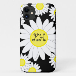 Case-Mate iPhone Case Monogramme marguerrier noir blanc et jaune