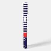 Coques Case-Mate iPhone Monogramme marin bleu et rouge Preppy (Verso / Droite)