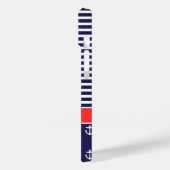 Coques Case-Mate iPhone Monogramme marin bleu et rouge Preppy (Verso / Gauche)