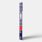 Coques Case-Mate iPhone Monogramme marin bleu et rouge Preppy (Verso / Droite)