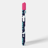 Coques Case-Mate iPhone Monogramme marine et rose Ikat Paisley (Verso / Droite)