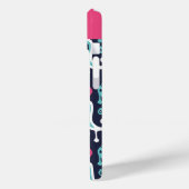 Coques Case-Mate iPhone Monogramme marine et rose Ikat Paisley (Verso / Gauche)