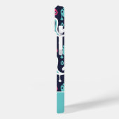 Coques Case-Mate iPhone Monogramme marine et rose Ikat Paisley (Verso / Gauche)