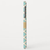 Coques Case-Mate iPhone Monogramme marocain bleu turquoise de motif d'or (Dos/Gauche)