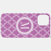 Coques Case-Mate iPhone Monogramme marocain lilas de treillis (Verso / Droite)
