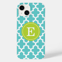 Monogramme marocain moderne turquoise et vert