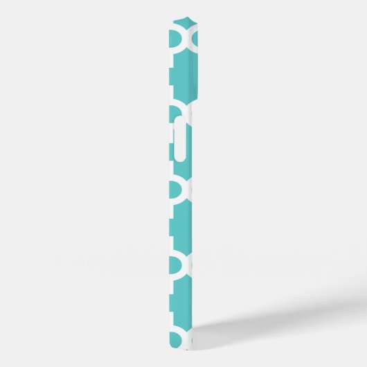 Coques Case-Mate iPhone Monogramme marocain moderne turquoise et vert (Verso / Droite)