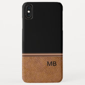 Coques Case-Mate iPhone Monogramme masculin de Faux Leather (Dos)