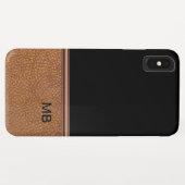 Coques Case-Mate iPhone Monogramme masculin de Faux Leather (Dos (Horizontal))