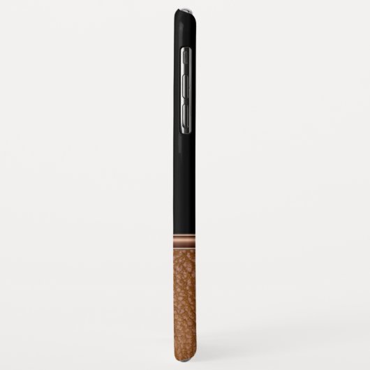 Coques Case-Mate iPhone Monogramme masculin de Faux Leather (Dos/Gauche)