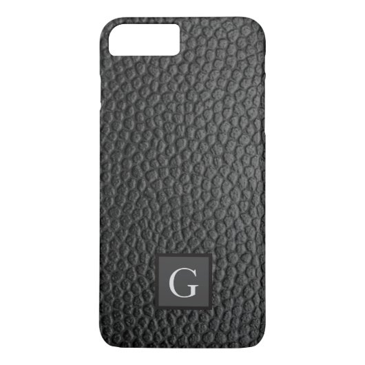 Coques Case-Mate iPhone Monogramme Meilleur homme Groomsman Black Leather (Dos)