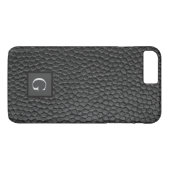 Coques Case-Mate iPhone Monogramme Meilleur homme Groomsman Black Leather (Dos (Horizontal))