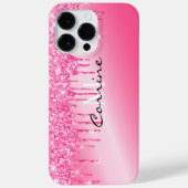 Coques Case-Mate iPhone Monogramme Metallic Hot Rose Parties scintillant D (Verso)