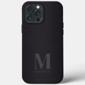 Coques Case-Mate iPhone Monogramme métallique noir (Verso)