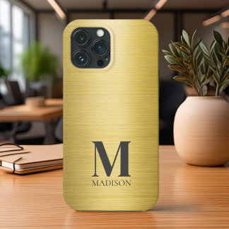 Case-Mate iPhone Case Monogramme métallique or