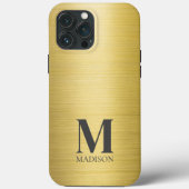 Coques Case-Mate iPhone Monogramme métallique or (Verso)