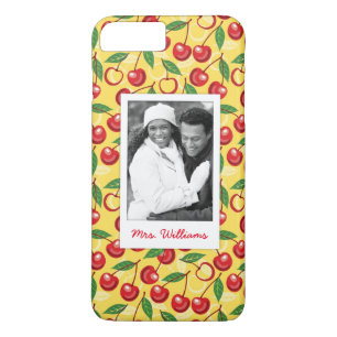 Coque iPhone 7 Plus Monogramme mignon du motif de cerise
