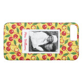 Coques Case-Mate iPhone Monogramme mignon du motif | de cerise (Dos (Horizontal))