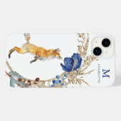 Coques Case-Mate iPhone Monogramme mignon renard bois Aquarelle Nom floral (Verso (horizontal))