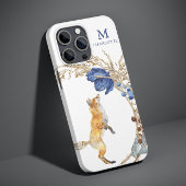 Coques Case-Mate iPhone Monogramme mignon renard bois Aquarelle Nom floral