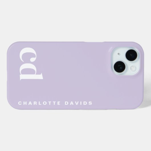 Coques Case-Mate iPhone Monogramme mignon violet fille (Verso (horizontal))