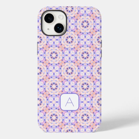 Coques Case-Mate iPhone Monogramme mignon violet joli rose magique (Verso)