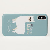 Coques Case-Mate iPhone Monogramme. Mignonne Alpaca. Pas de drame Llama. (Dos (Horizontal))
