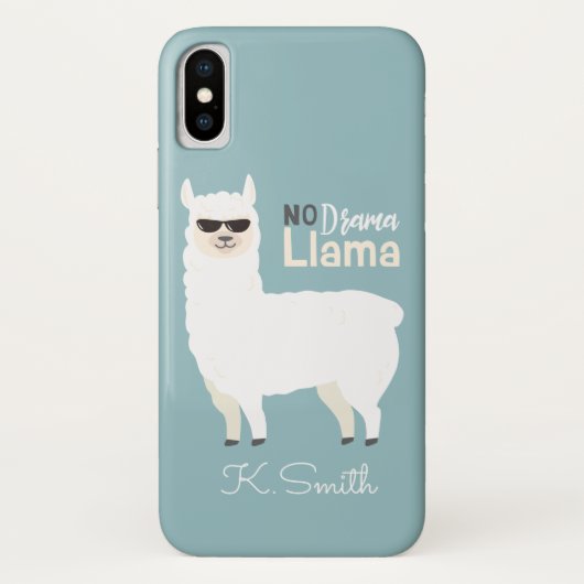 Coques Case-Mate iPhone Monogramme. Mignonne Alpaca. Pas de drame Llama. (Dos)