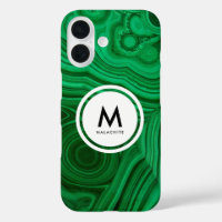 Monogramme minéral malachite - Beau vert