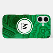 Coques Case-Mate iPhone Monogramme minéral malachite - Beau vert (Verso (horizontal))