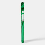 Coques Case-Mate iPhone Monogramme minéral malachite - Beau vert (Verso / Gauche)