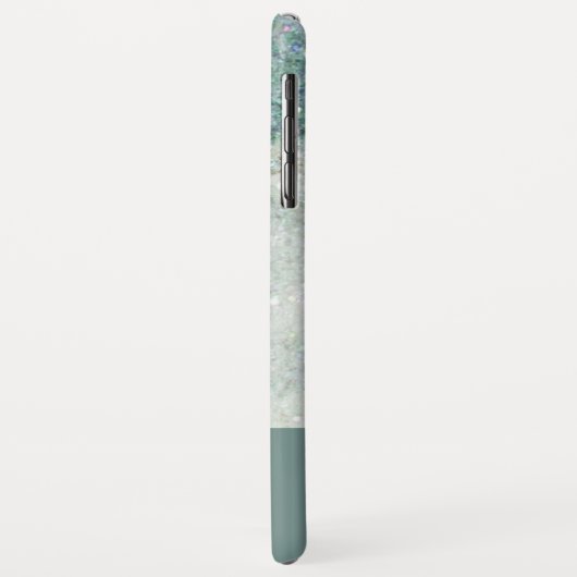 Coques Case-Mate iPhone Monogramme minimal en marbre bleu Turquoise modern (Dos/Gauche)