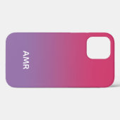 Coques Case-Mate iPhone Monogramme minimal Gradient rose à pourpre (Verso (horizontal))