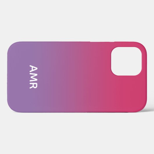Coques Case-Mate iPhone Monogramme minimal Gradient rose à pourpre (Verso (horizontal))