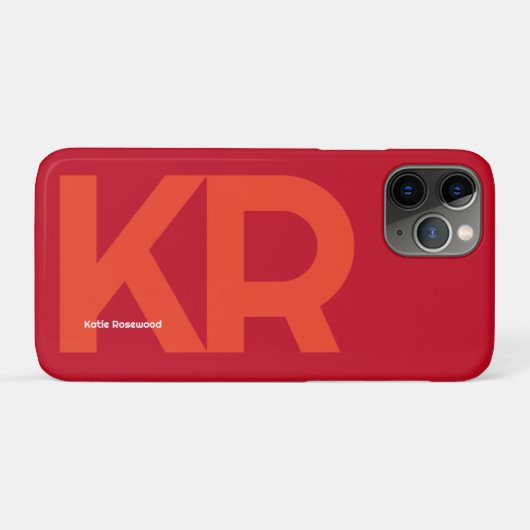 Coques Case-Mate iPhone Monogramme minimal Gras simple rétro bonbon rouge (Dos (Horizontal))