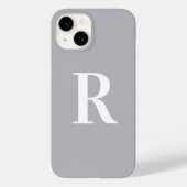 Coques Case-Mate iPhone Monogramme minimal gris moderne (Verso)