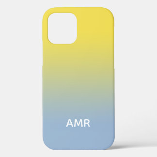 Case-Mate iPhone Case Monogramme minimal Jaune à bleu clair