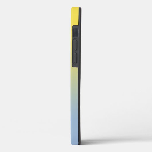Coques Case-Mate iPhone Monogramme minimal Jaune à bleu clair (Verso / Gauche)