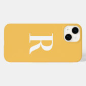 Coques Case-Mate iPhone Monogramme minimal Jaune moderne (Verso (horizontal))