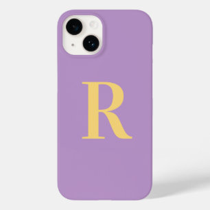 Coque Pour iPhone 14 Monogramme minimal Lilac violet moderne