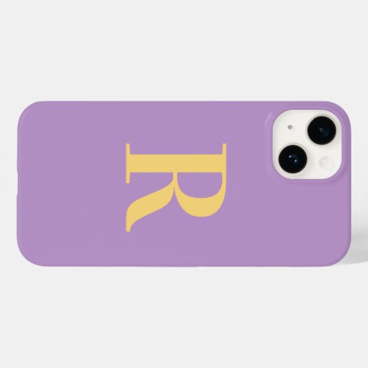 Coques Case-Mate iPhone Monogramme minimal Lilac violet moderne (Verso (horizontal))