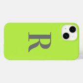 Coques Case-Mate iPhone Monogramme minimal Moderne Lime Vert (Verso (horizontal))