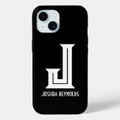 Coques Case-Mate iPhone Monogramme minimal noir (Verso)